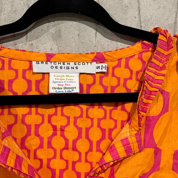 Gretchen Scott Small Bright Print Sleeveless Shift Tunic Dress Preppy Resort - Picture 3 of 7